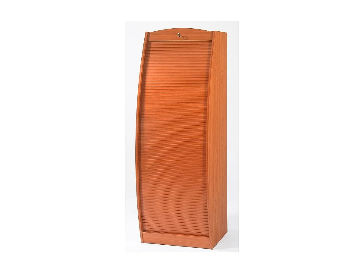 Armoire informatique à rideaux bois merisier Patrick 60cm
