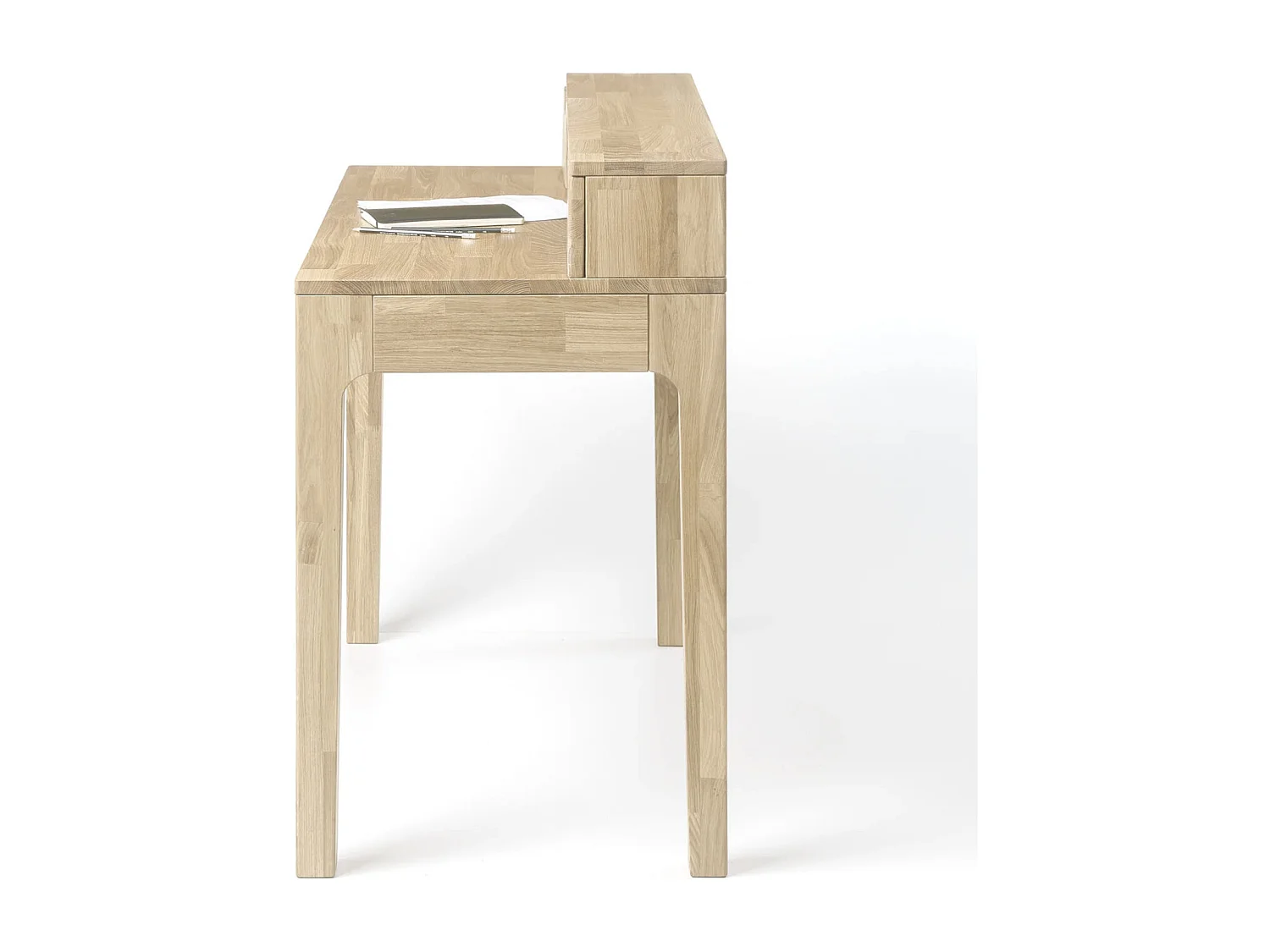Bureau secrétaire en chêne massif blanchi Vetty 105cm