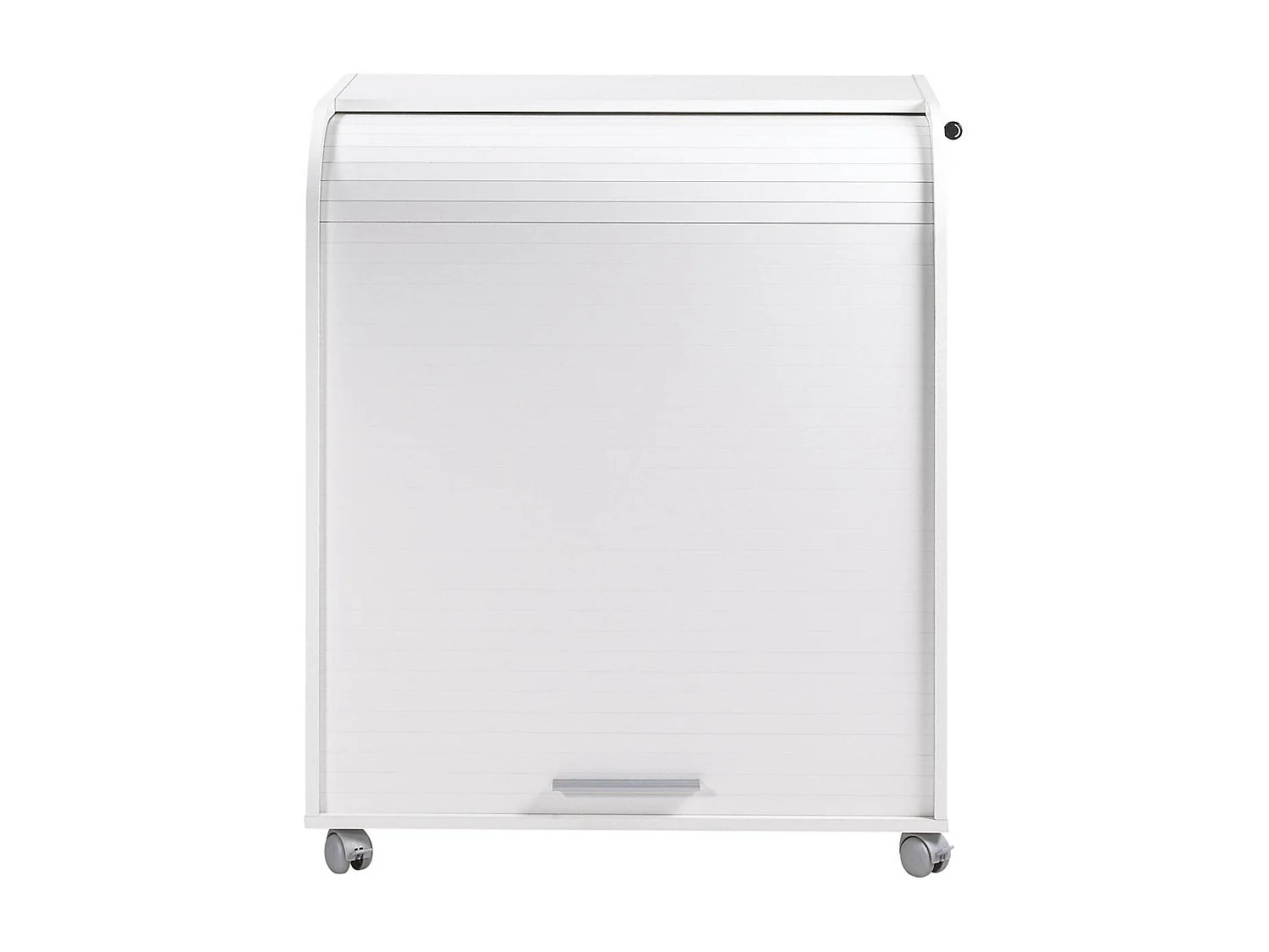 Bureau informatique blanc à rideau blanc Must 80cm
