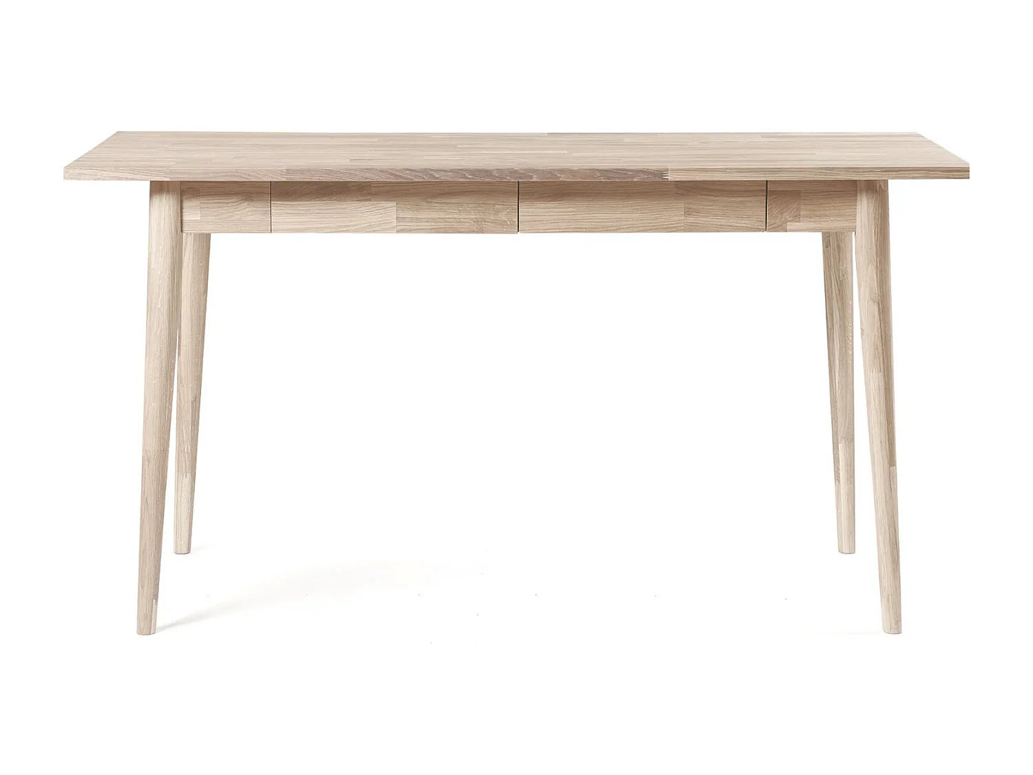Bureau en bois de chêne massif blanchi Kundy 140cm