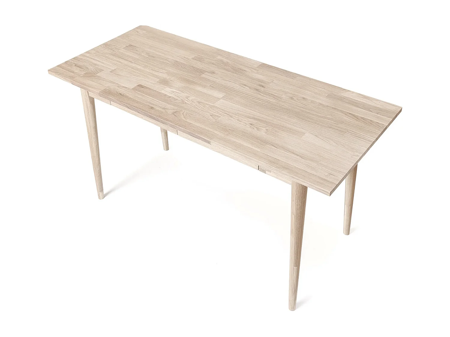 Bureau en bois de chêne massif blanchi Kundy 140cm