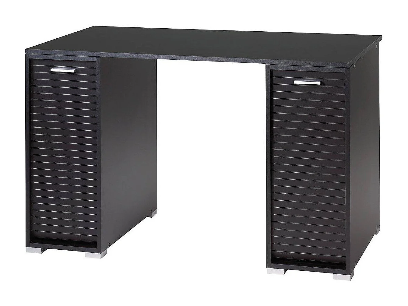 Recht bureau met 2 Scoot zwarte houten ladeblokken 120 cm