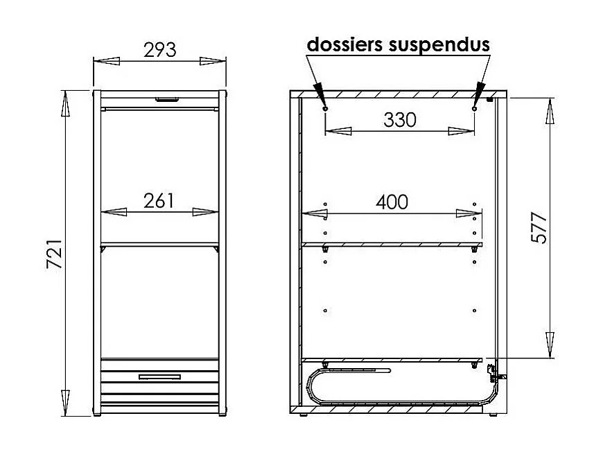 Recht bureau met 2 Scoot zwarte houten ladeblokken 120 cm
