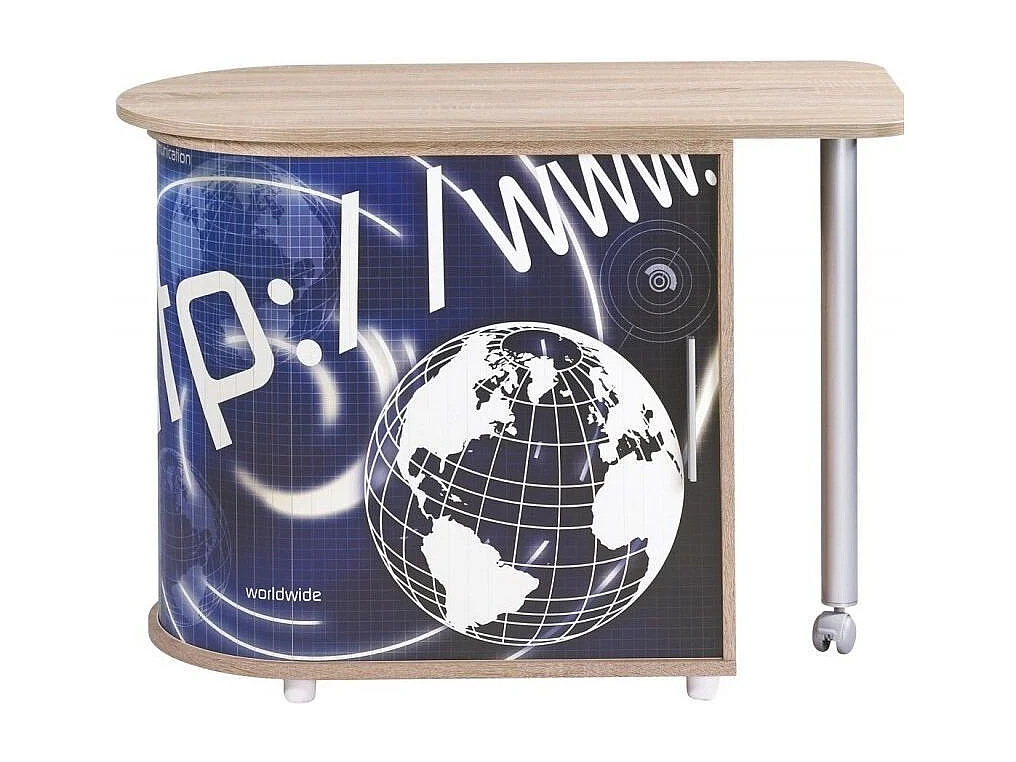 Bureau met draaibaar blad en lichte houtopslag bedrukt Http Kool 105 cm