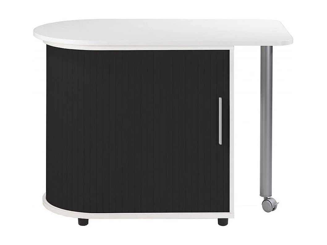 Bureau met draaibaar blad en opbergruimte wit en zwart Kool 105 cm