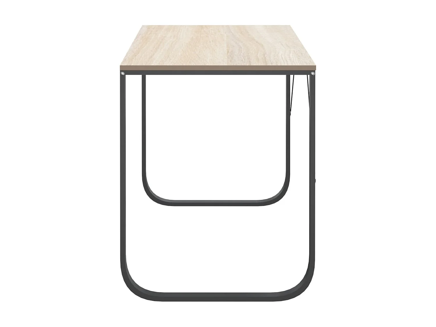 Bureau d'ordinateur Noir et chêne 110x60x73