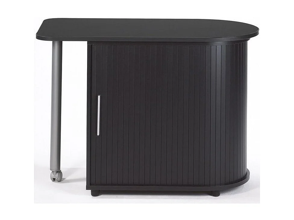 Kool zwart bureau met draaibaar blad en opbergruimte 105 cm