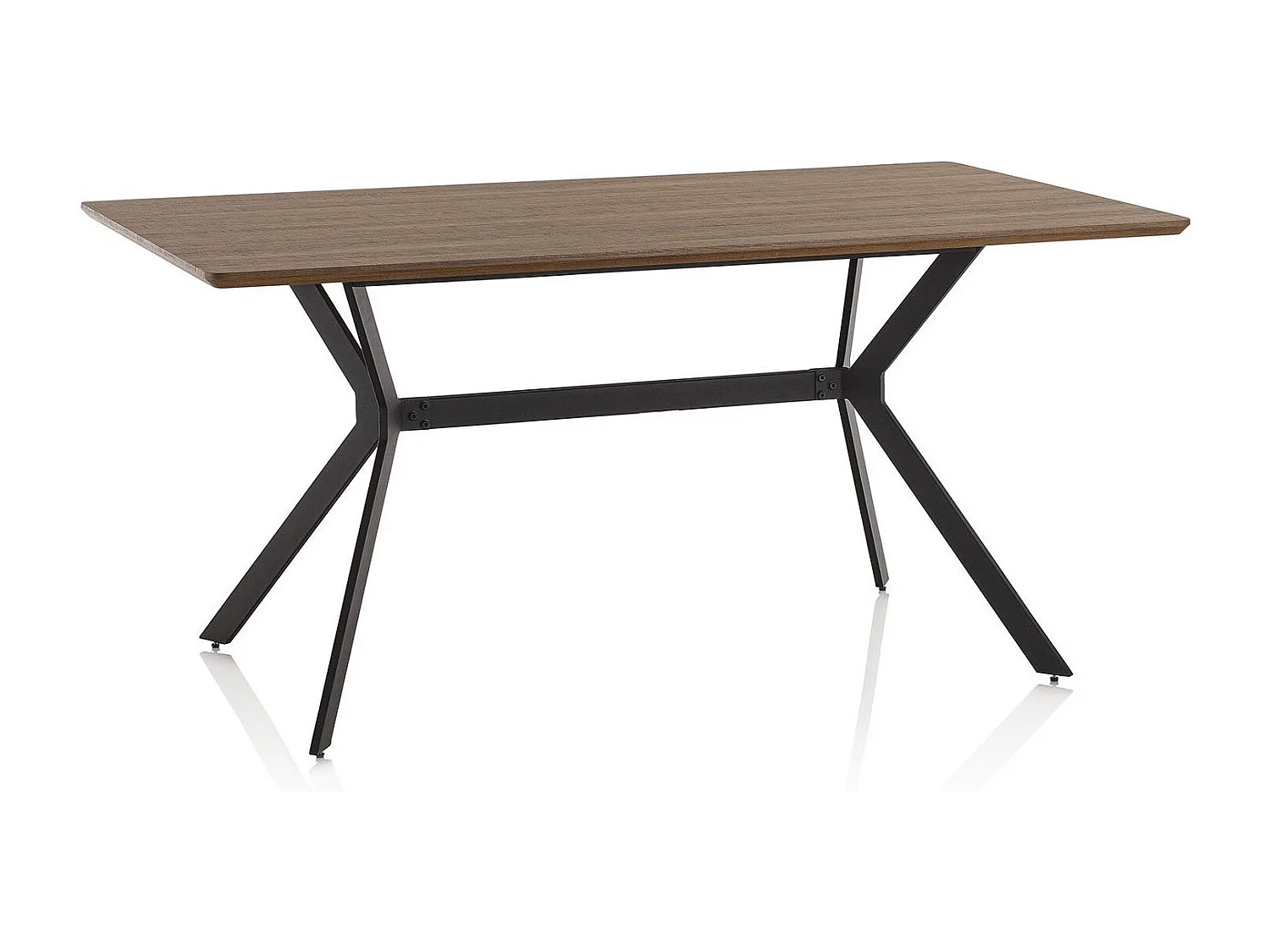 Bureau van donker notenhout en antraciet metalen poten Eva L 160 cm