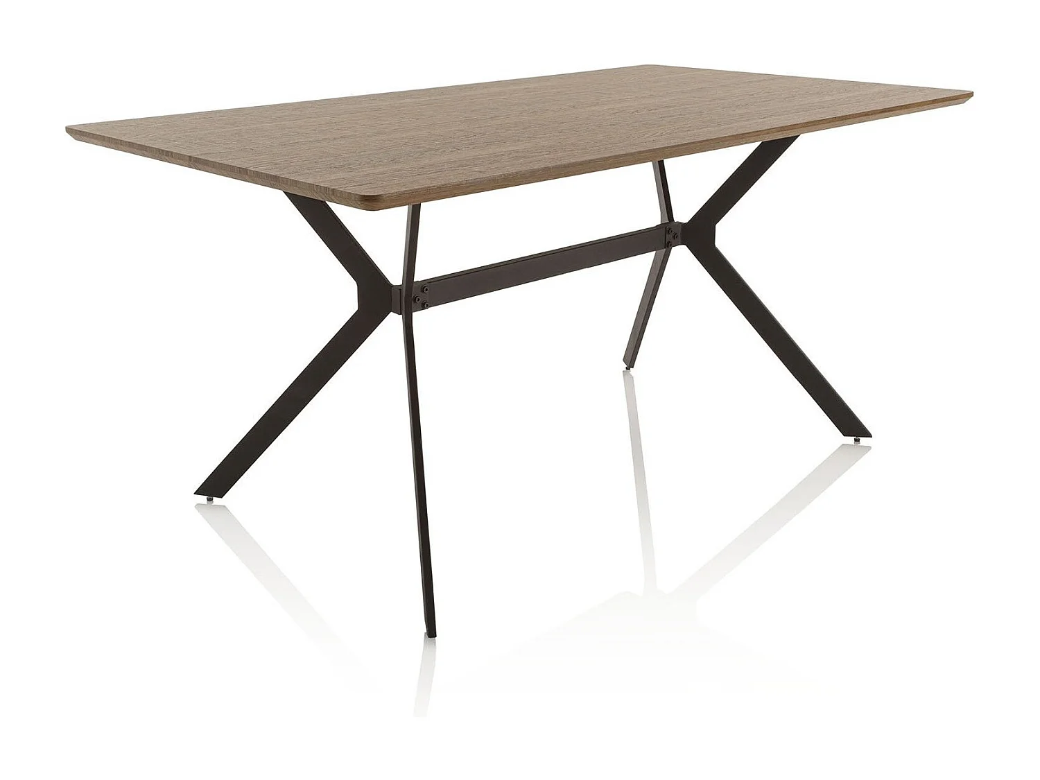Bureau van donker notenhout en antraciet metalen poten Eva L 160 cm