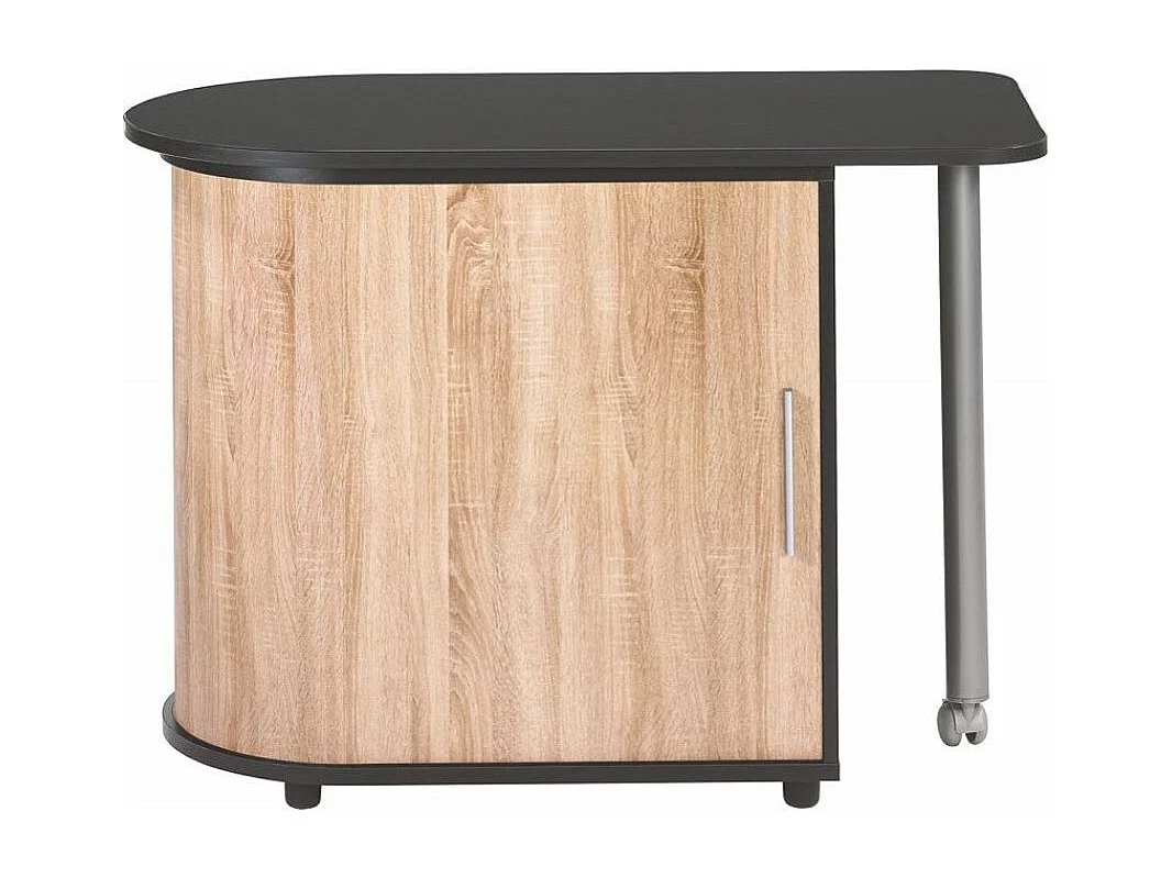 Bureau met draaibaar blad en opbergruimte zwart en licht Koolhout 105 cm