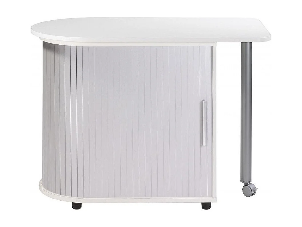 Bureau avec plateau pivotant et rangement blanc et gris Kool 105cm