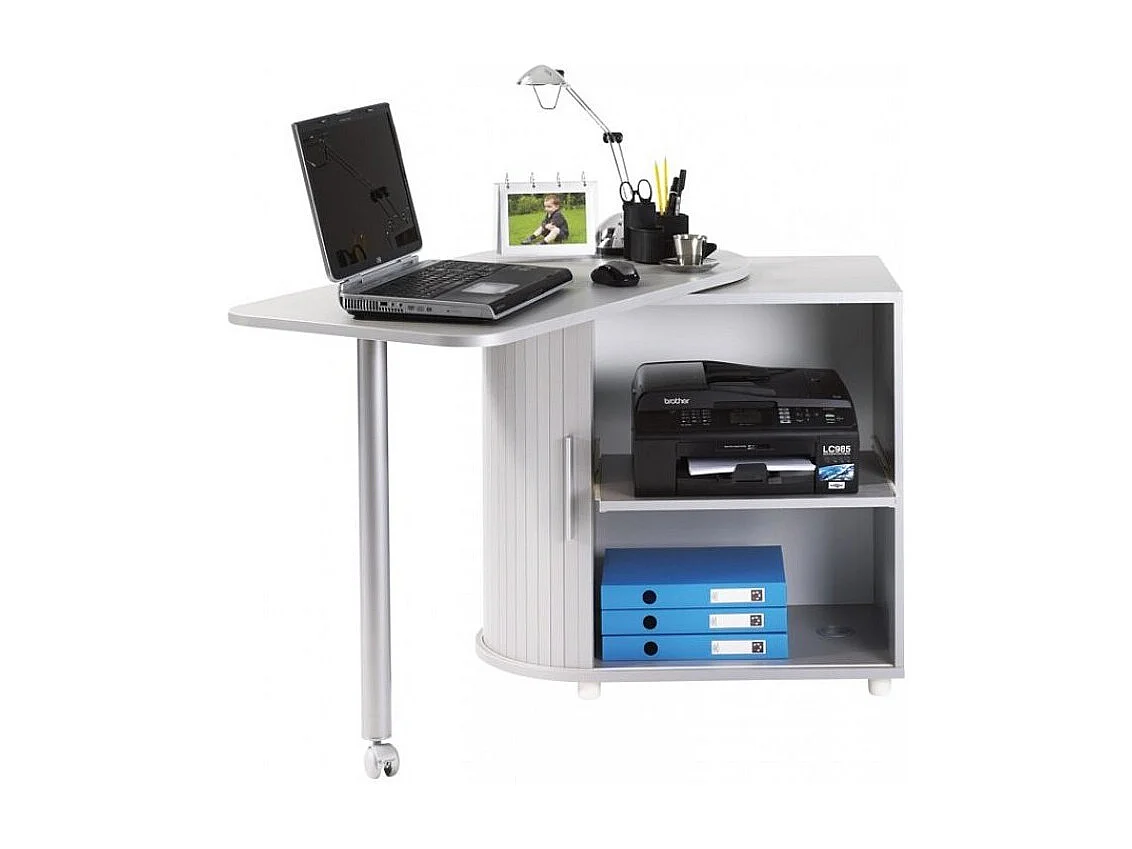 Bureau met draaibaar blad en grijze opberger met top secret Kool print 105 cm
