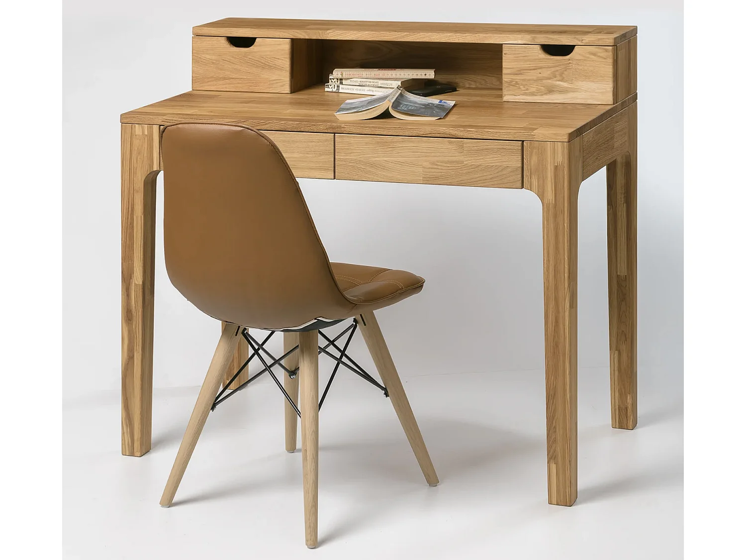 Bureau secrétaire en chêne massif Vetty 105cm