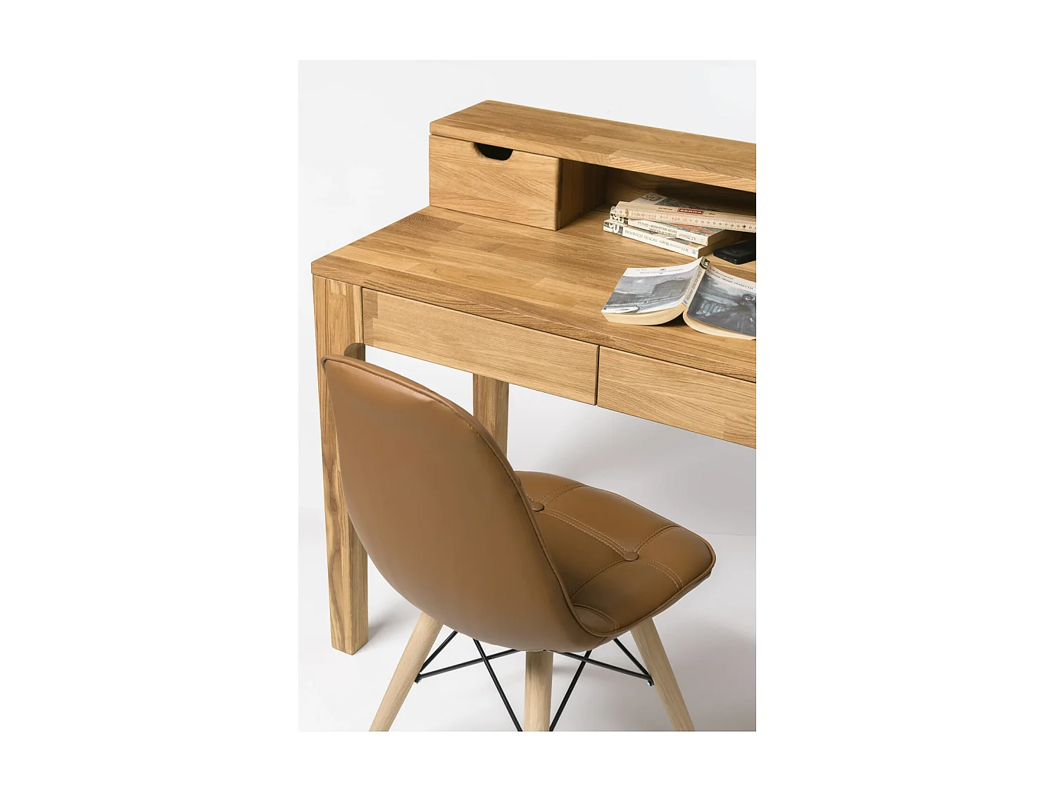 Bureau secrétaire en chêne massif Vetty 105cm