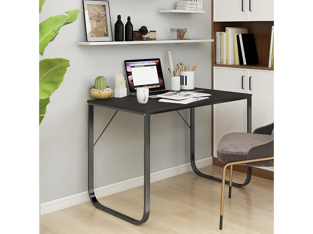 Bureau d'ordinateur Noir 110x60x73 2