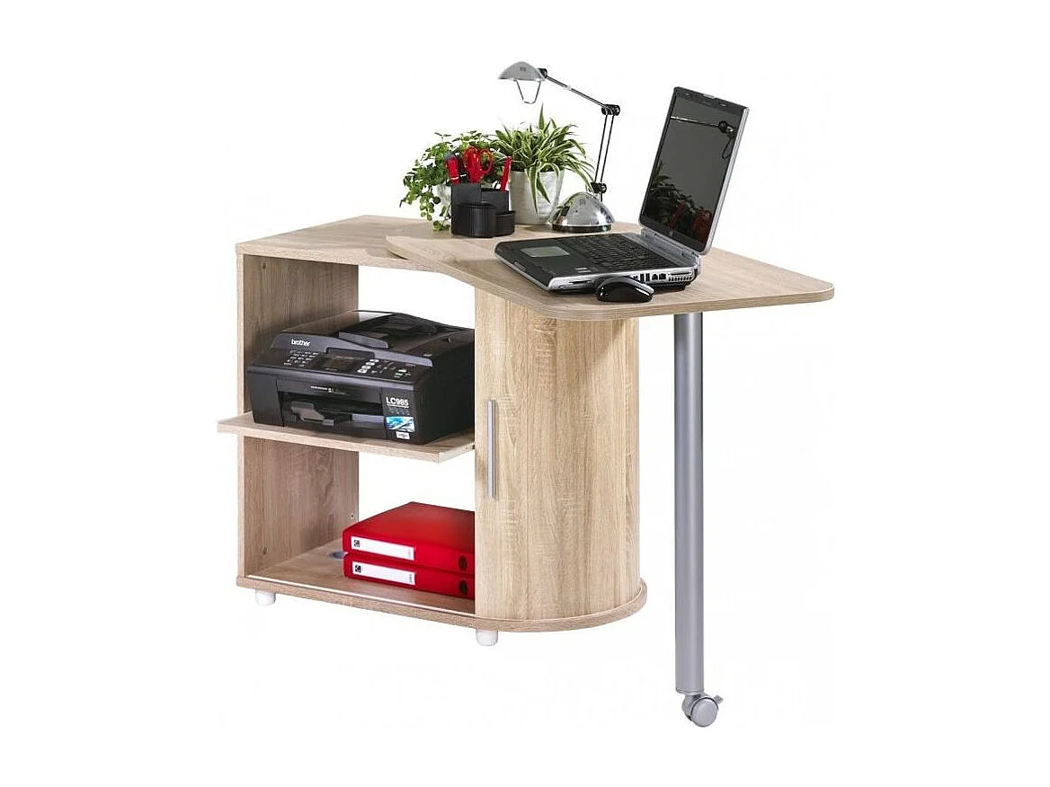 Bureau met draaibaar blad en opbergruimte licht hout bedrukt Engelse vlag Kool 105 cm