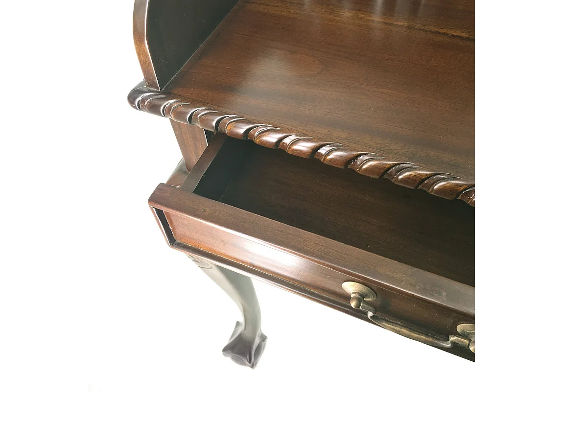 Bureau en bois massif marron 10 tiroir VERSAILLES 105cm
