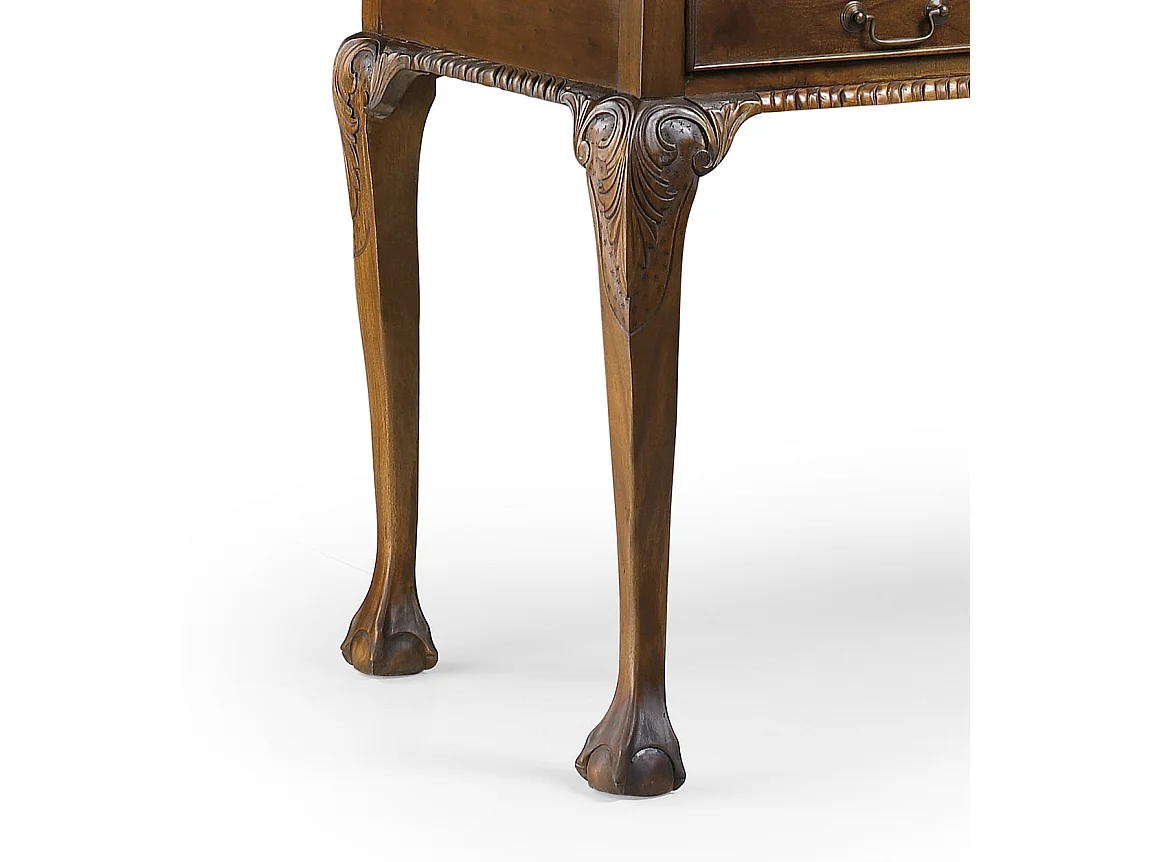 Bureau en bois massif marron 10 tiroir VERSAILLES 105cm