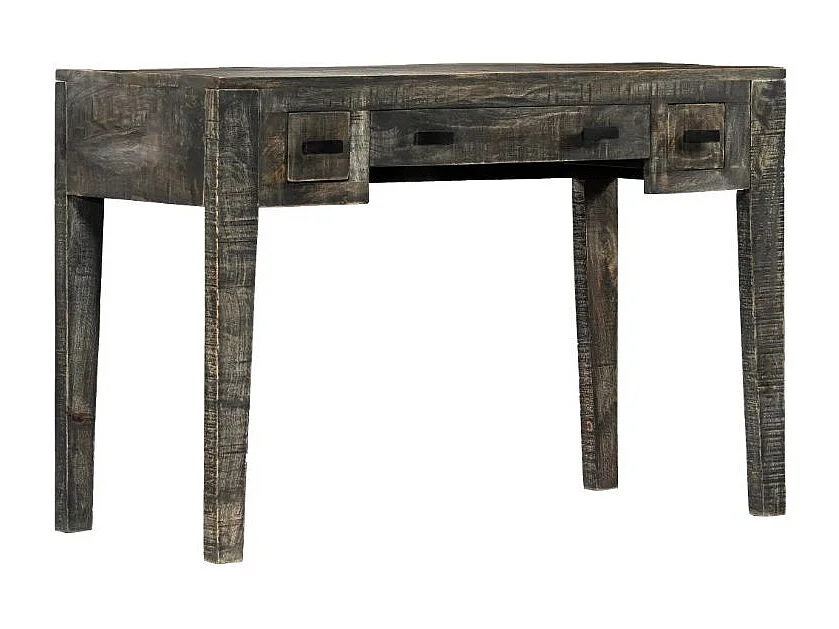 Bureau 3 tiroirs manguier massif noir Pinkie