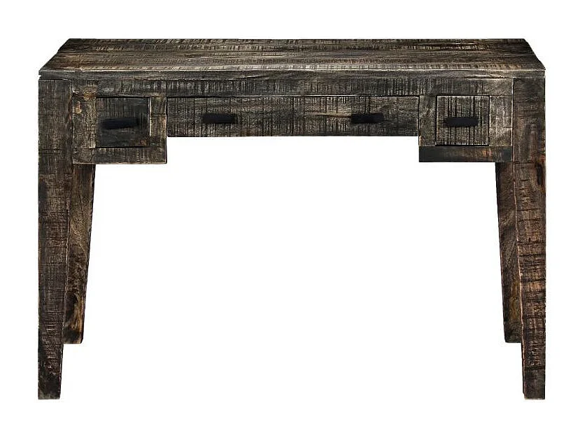 Bureau 3 tiroirs manguier massif noir Pinkie