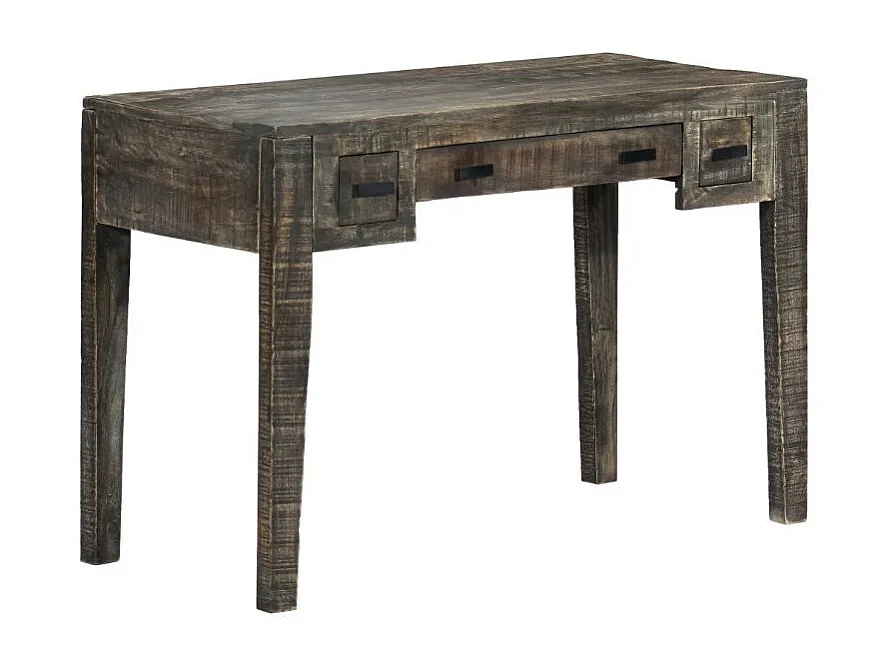 Bureau 3 tiroirs manguier massif noir Pinkie