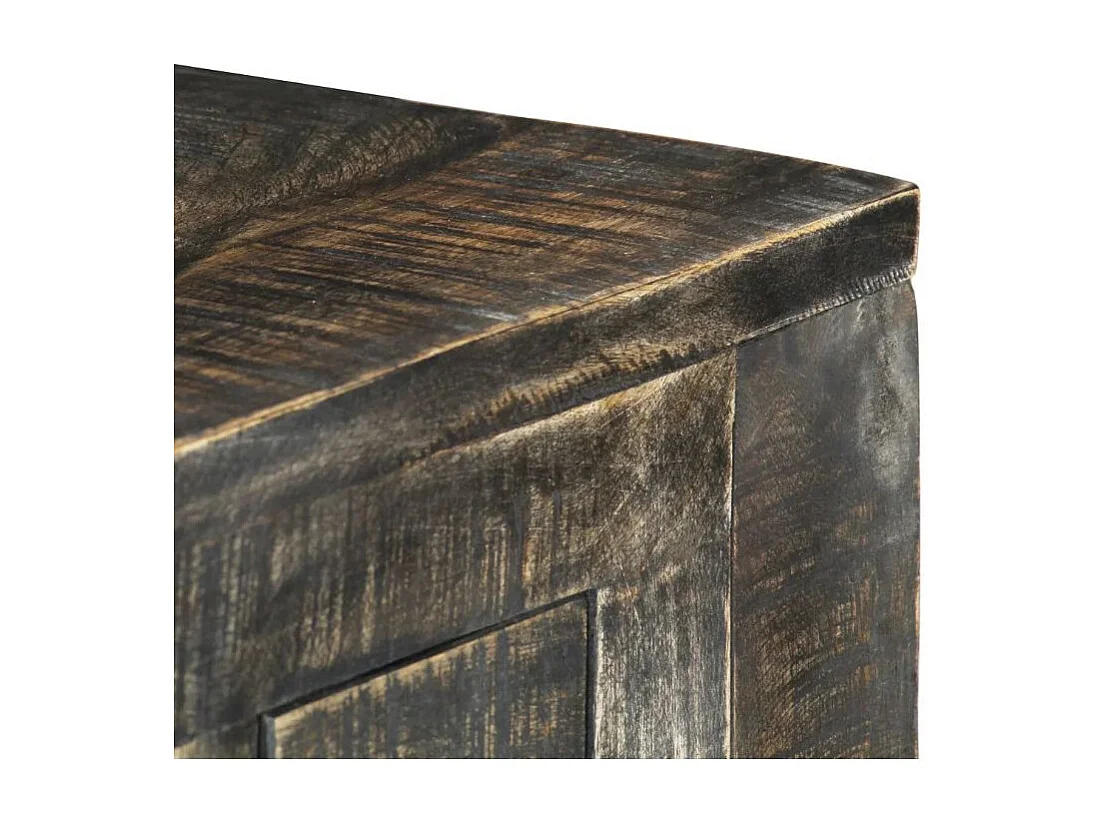 Bureau 3 tiroirs manguier massif noir Pinkie