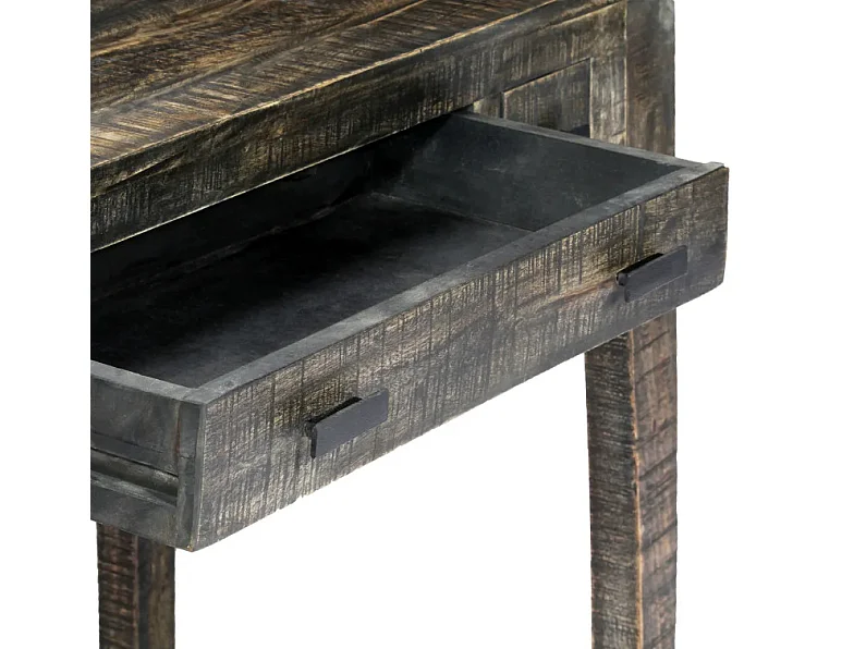 Bureau 3 tiroirs manguier massif noir Pinkie