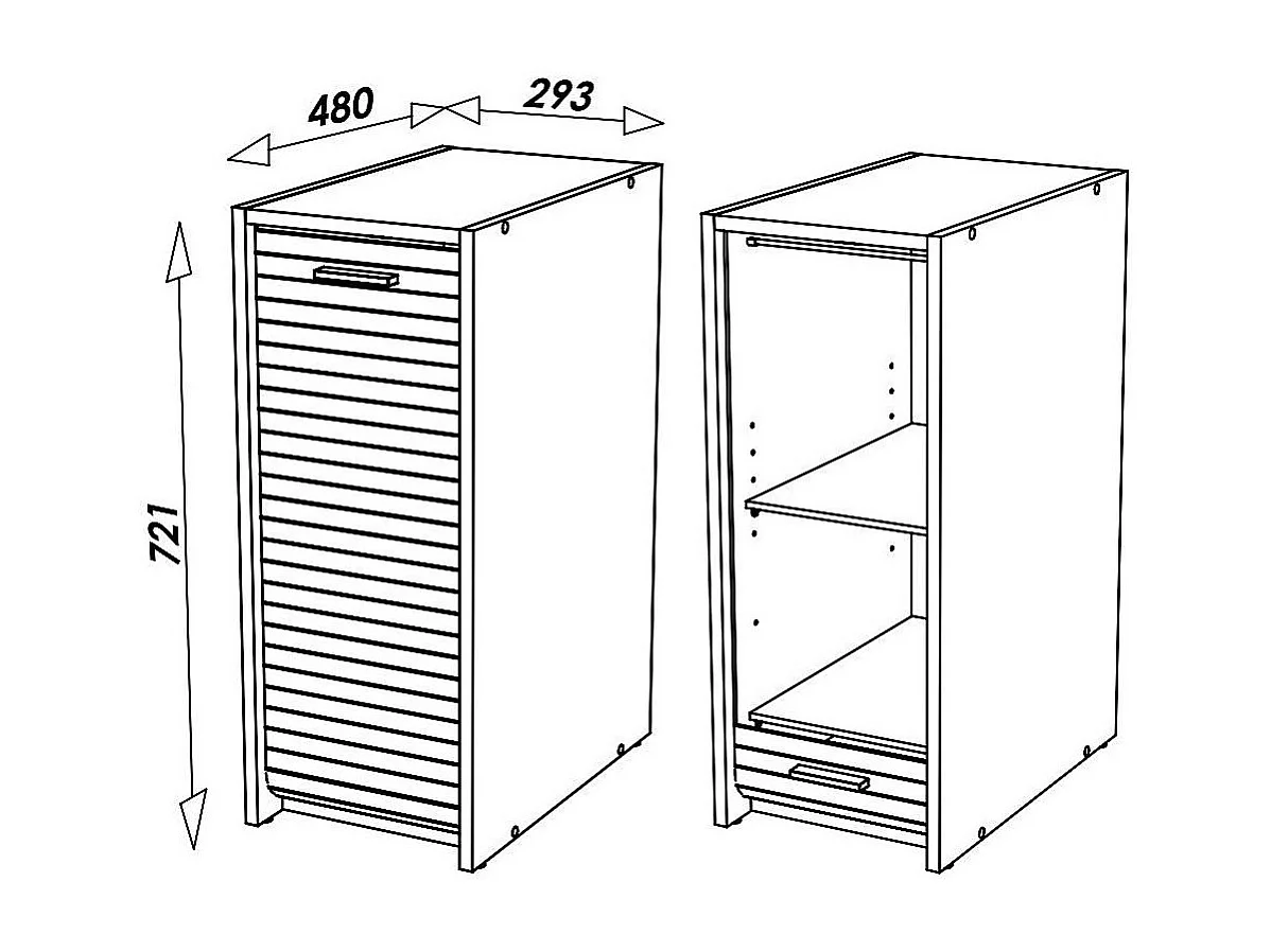Recht bureau met 2 witte houten ladeblokken Scoot 120 cm