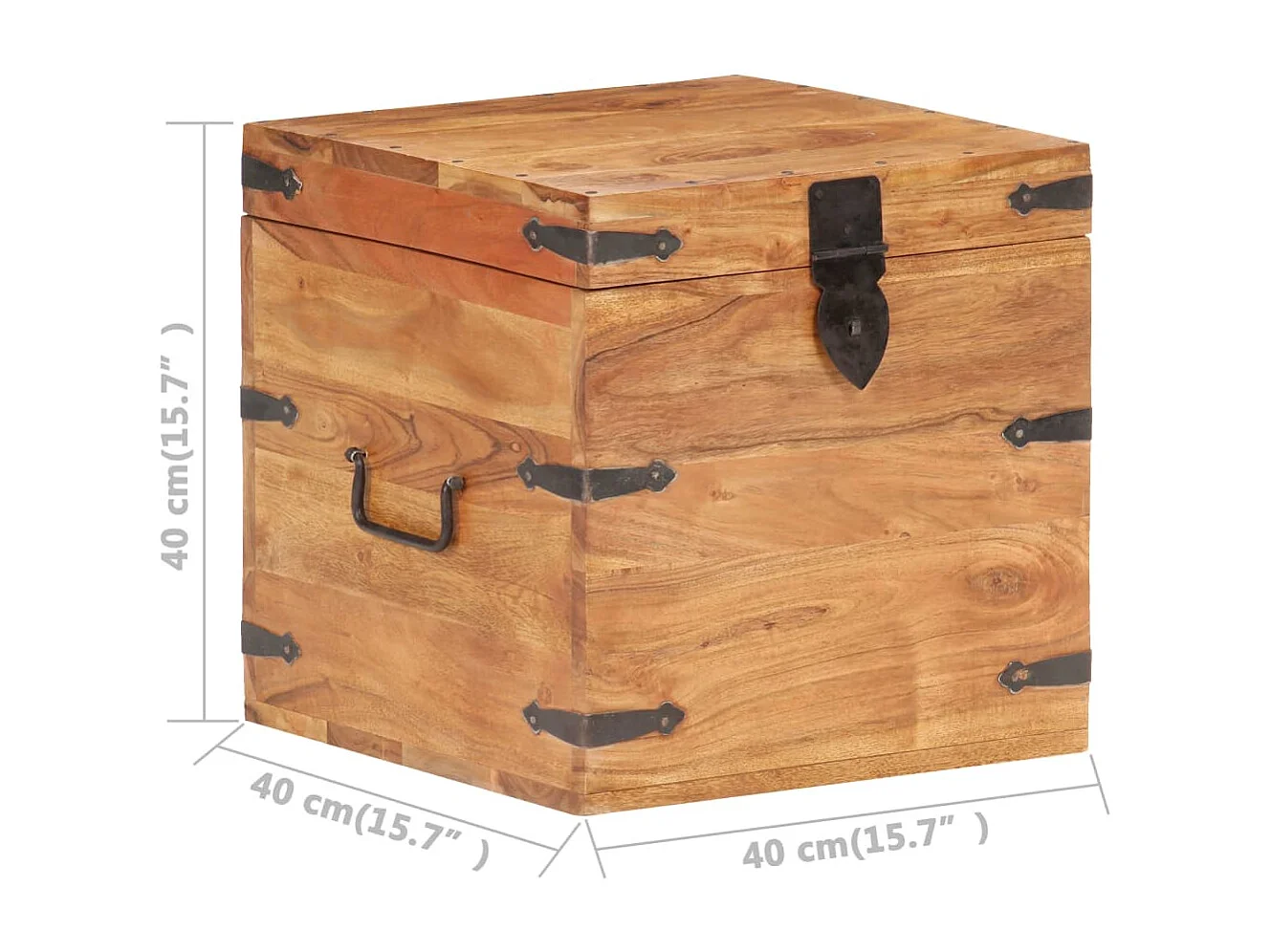 Coffre 40x40x40 Bois d'acacia solide