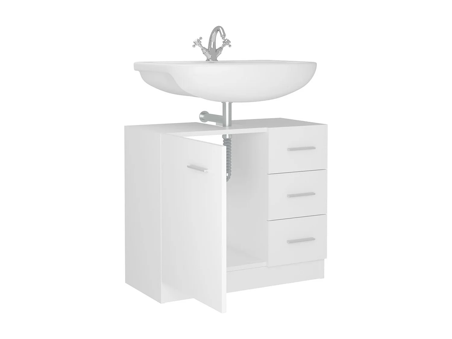 Armoire d'évier Blanc 63x30x54