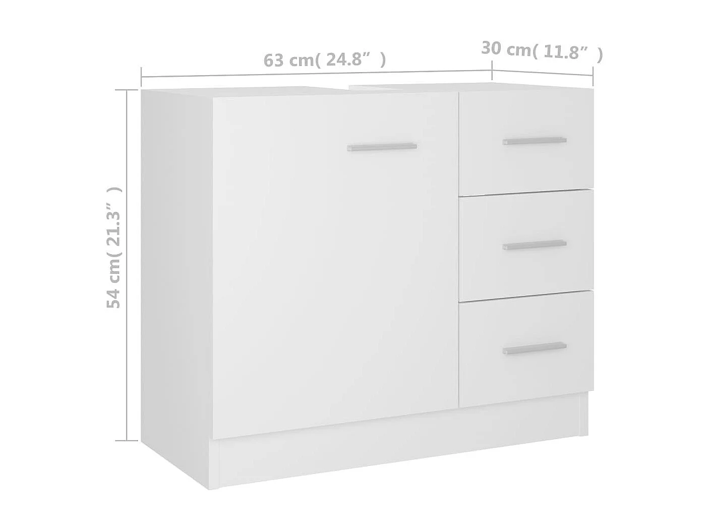 Armoire d'évier Blanc 63x30x54