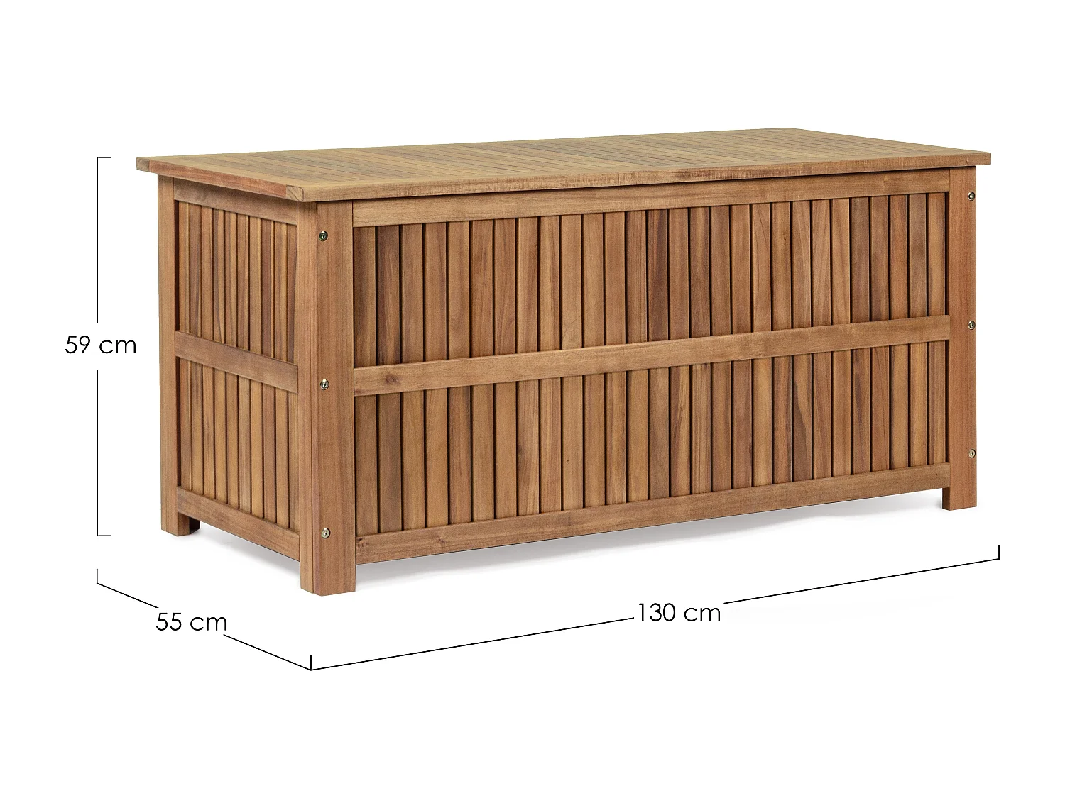 Coffre de rangement NOEMI – intérieur - extérieur, bois d’acacia huilé