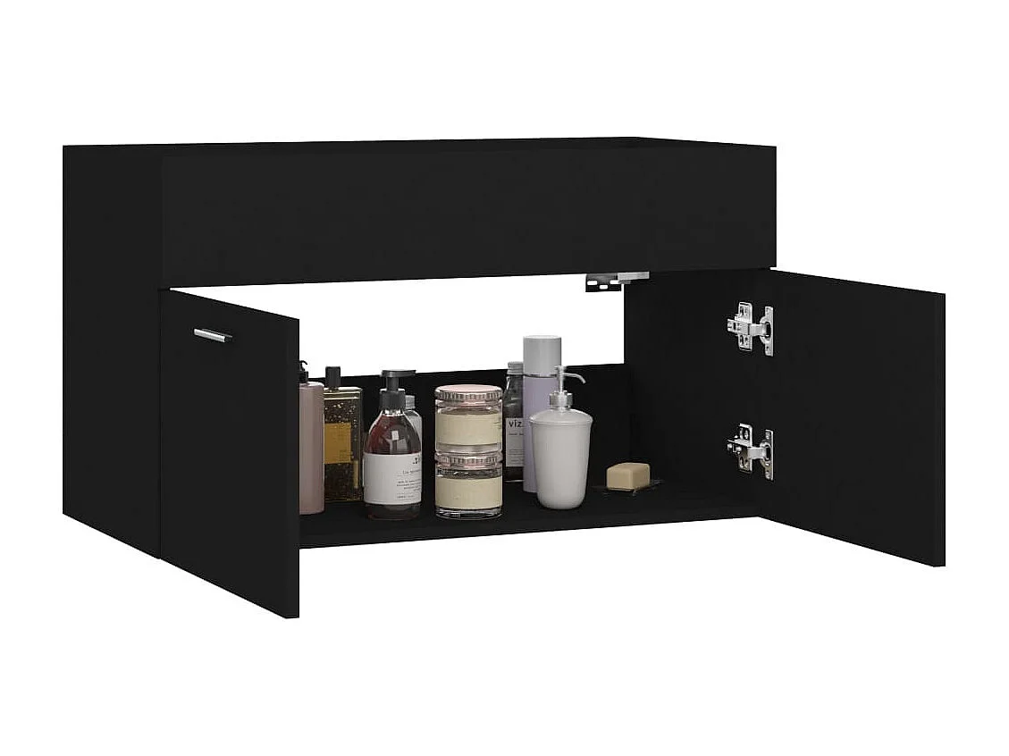 Armoire d'évier Noir 80x38,5x46