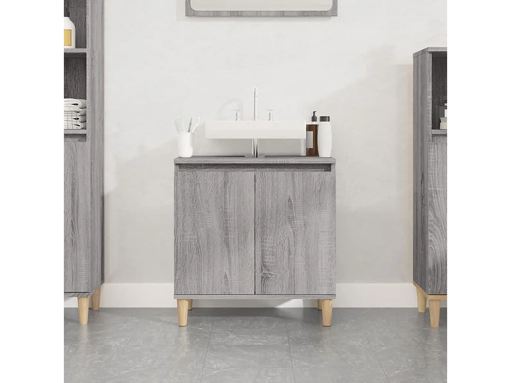 Meuble d'évier sonoma gris 58x33x60 bois d'ingénierie