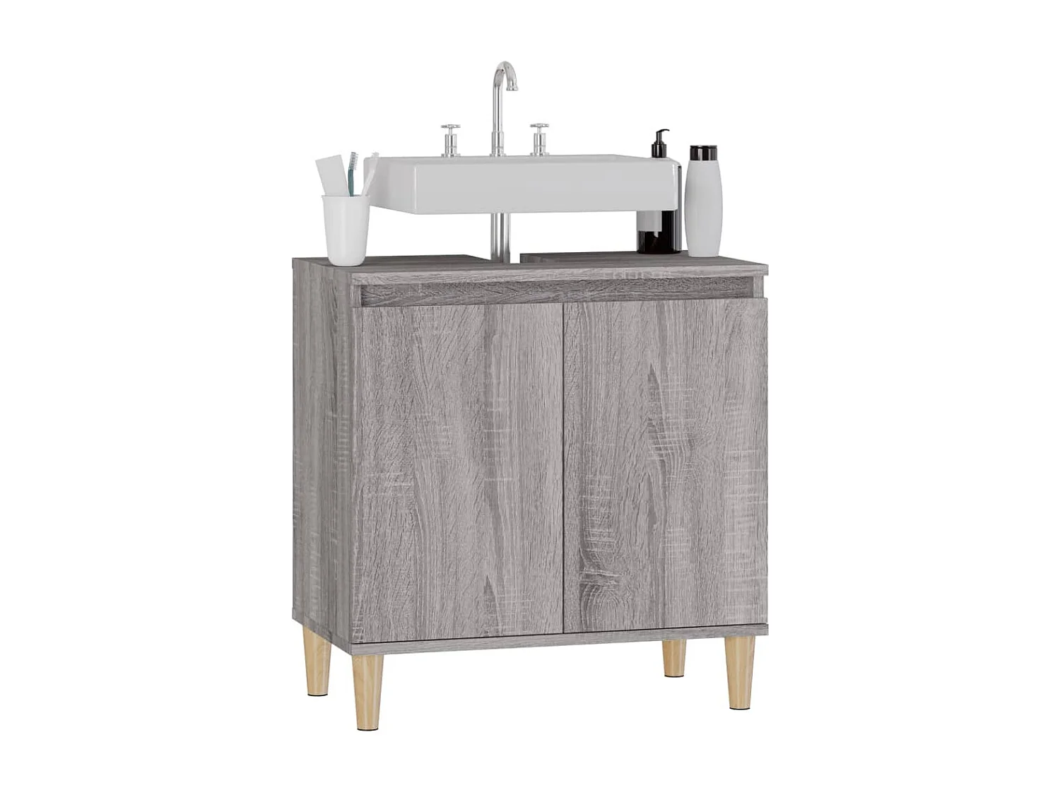 Meuble d'évier sonoma gris 58x33x60 bois d'ingénierie