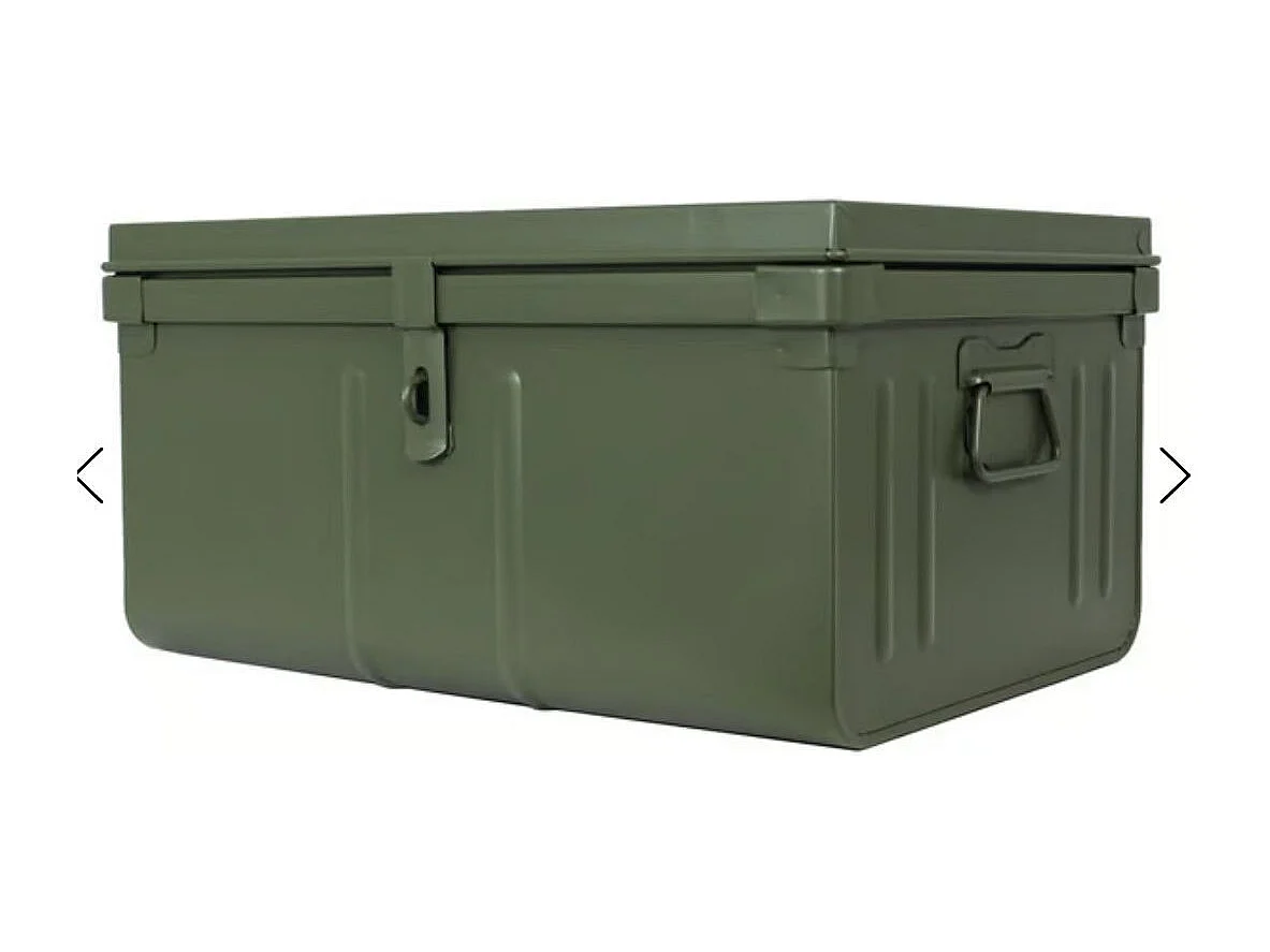Malle de rangement en métal Habitat L57xH29xP42 - Capacité 60 litre-Kaki