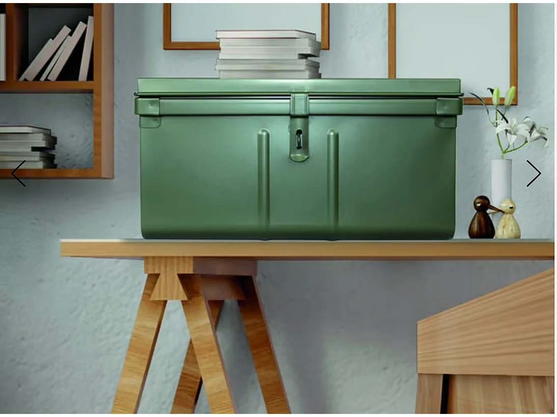 Malle de rangement en métal Habitat L57xH29xP42 - Capacité 60 litre-Kaki