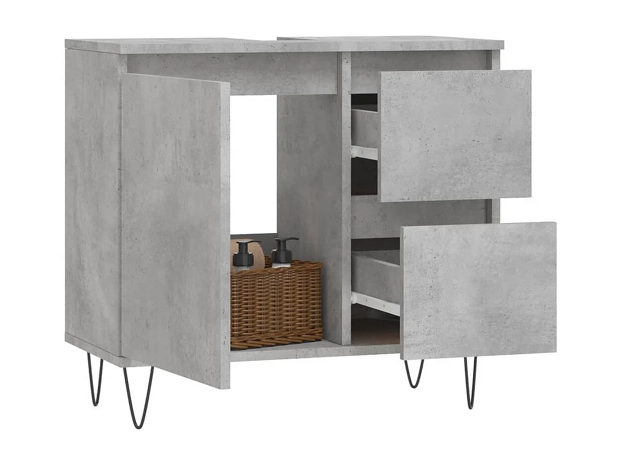 Armoire de salle de bain gris béton 65x33x60