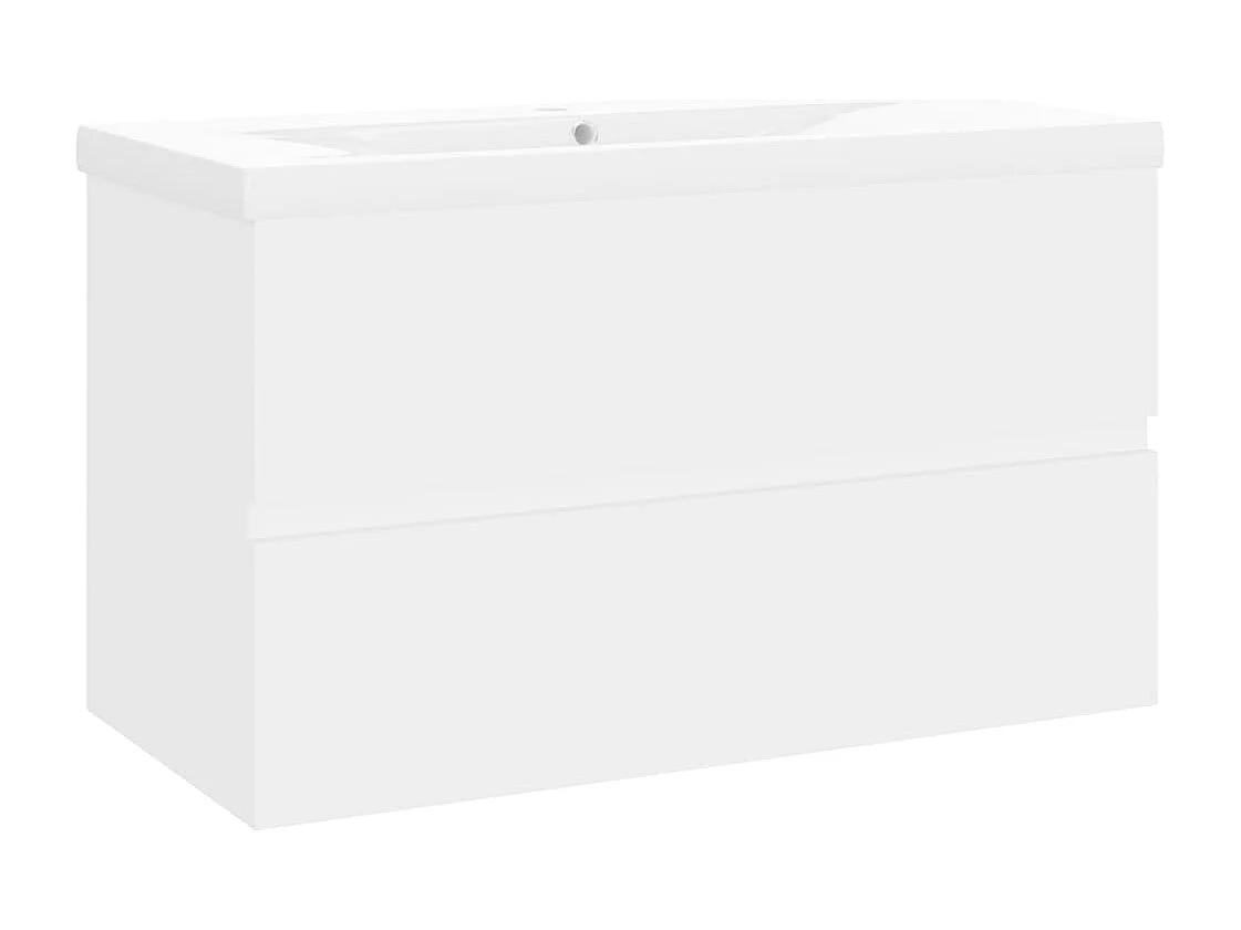 Armoire d'évier avec lavabo intégré Blanc 9