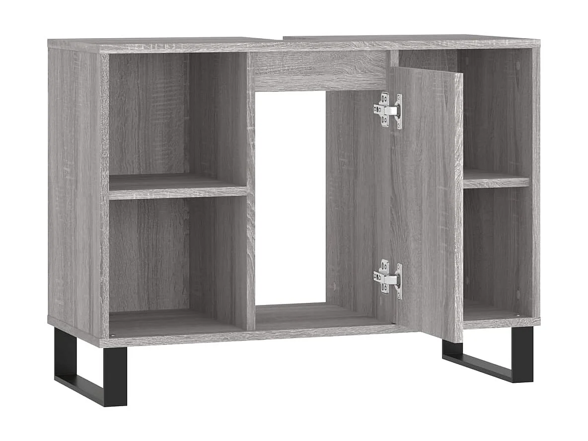 Armoire salle de bain sonoma gris 80x33x60 bois d'ingénierie