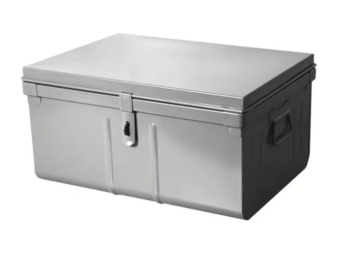 Malle de rangement en métal Habitat L52xH27,5xP37 - Capacité 45 litres-Blanc