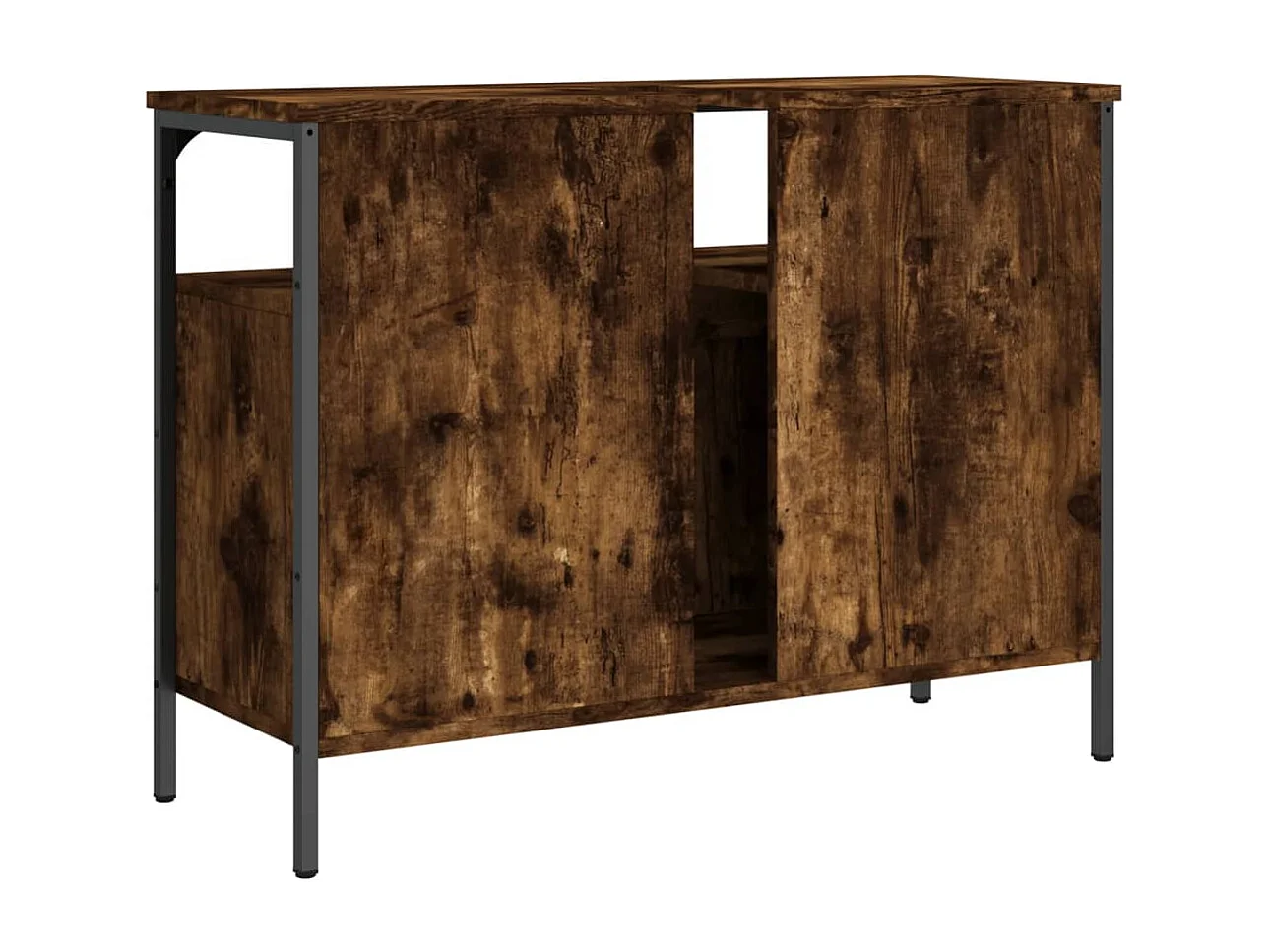 Armoire lavabo de salle de bain chêne fumé 60x30x60