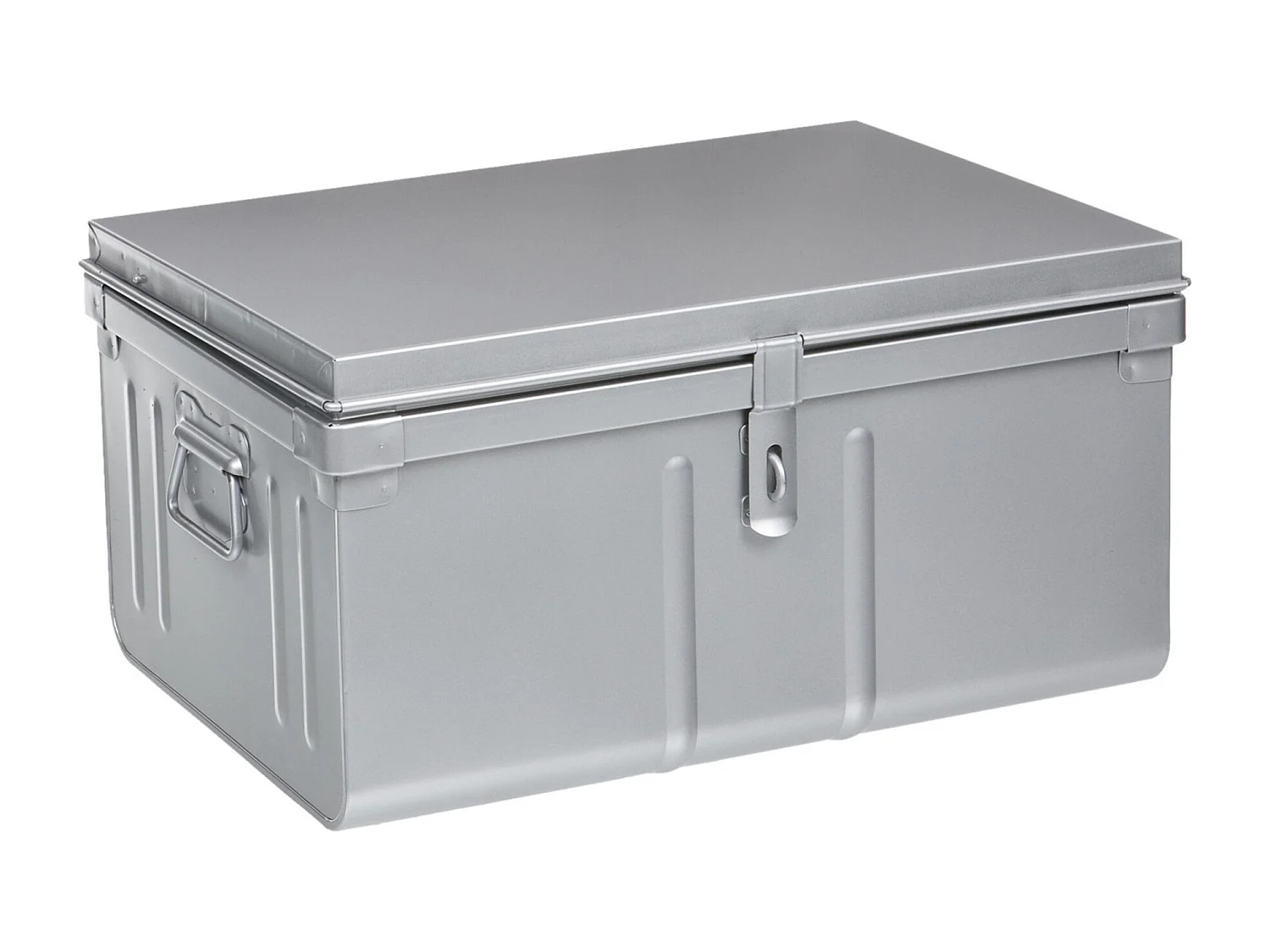 Malle de rangement en métal Habitat L57xH29xP42 - Capacité 60 litre-Alu