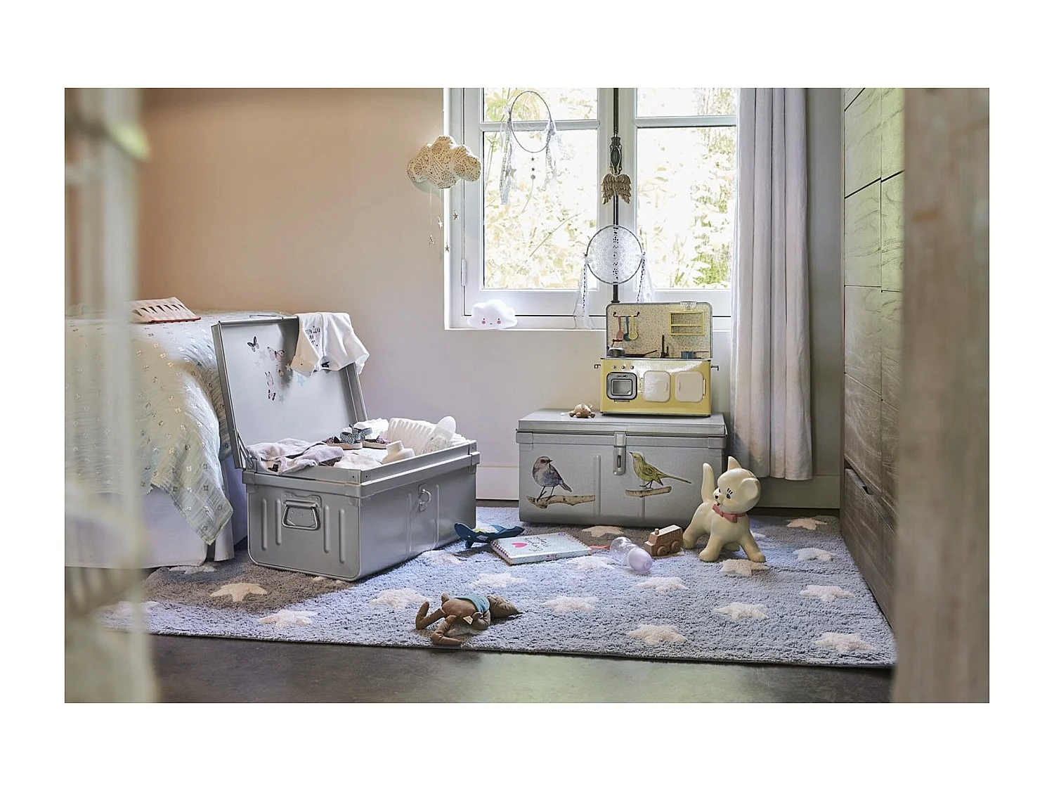 Malle de rangement en métal Habitat L57xH29xP42 - Capacité 60 litre-Alu