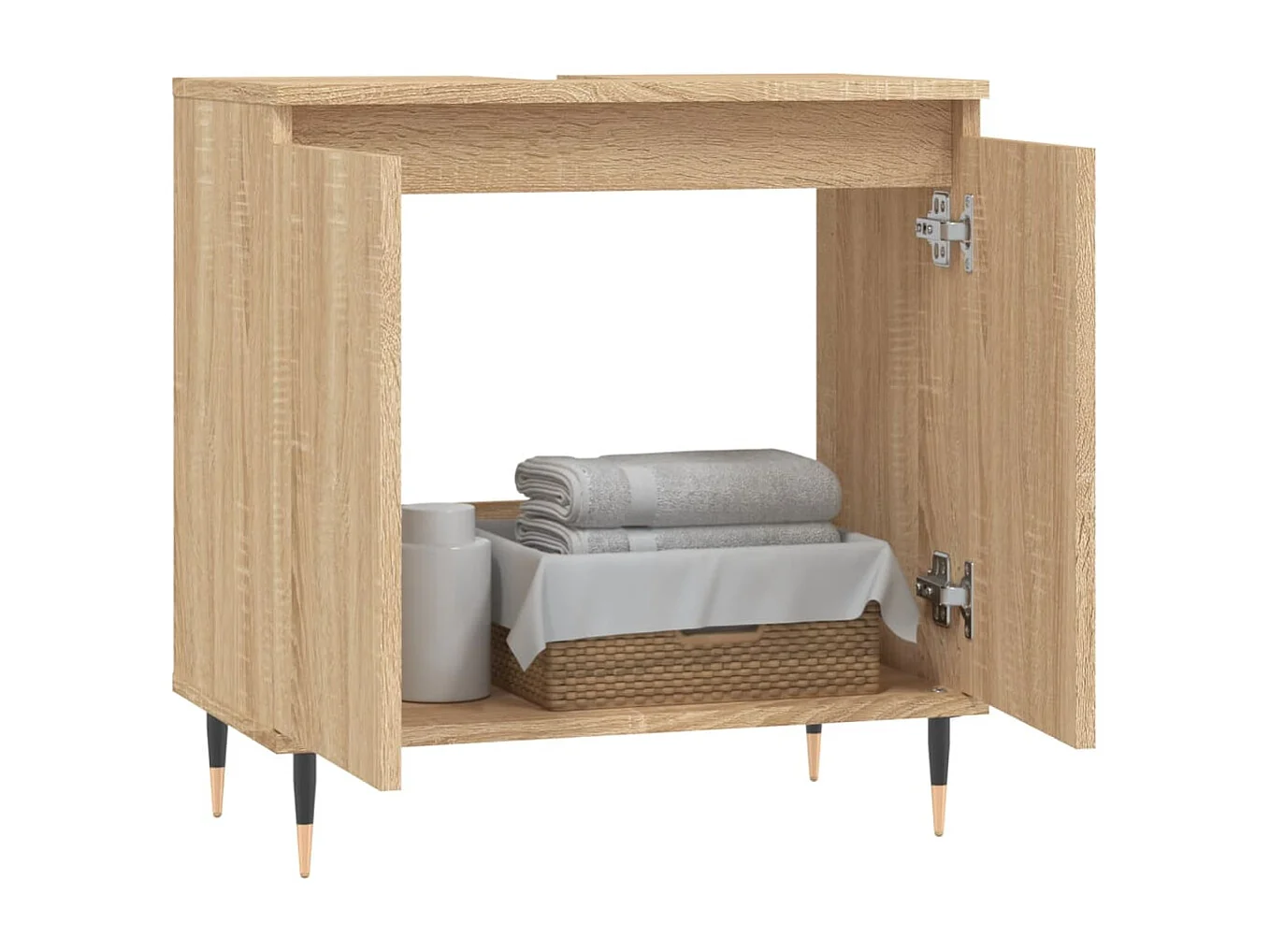 Armoire de bain chêne sonoma 58x33x60 bois d'ingénierie