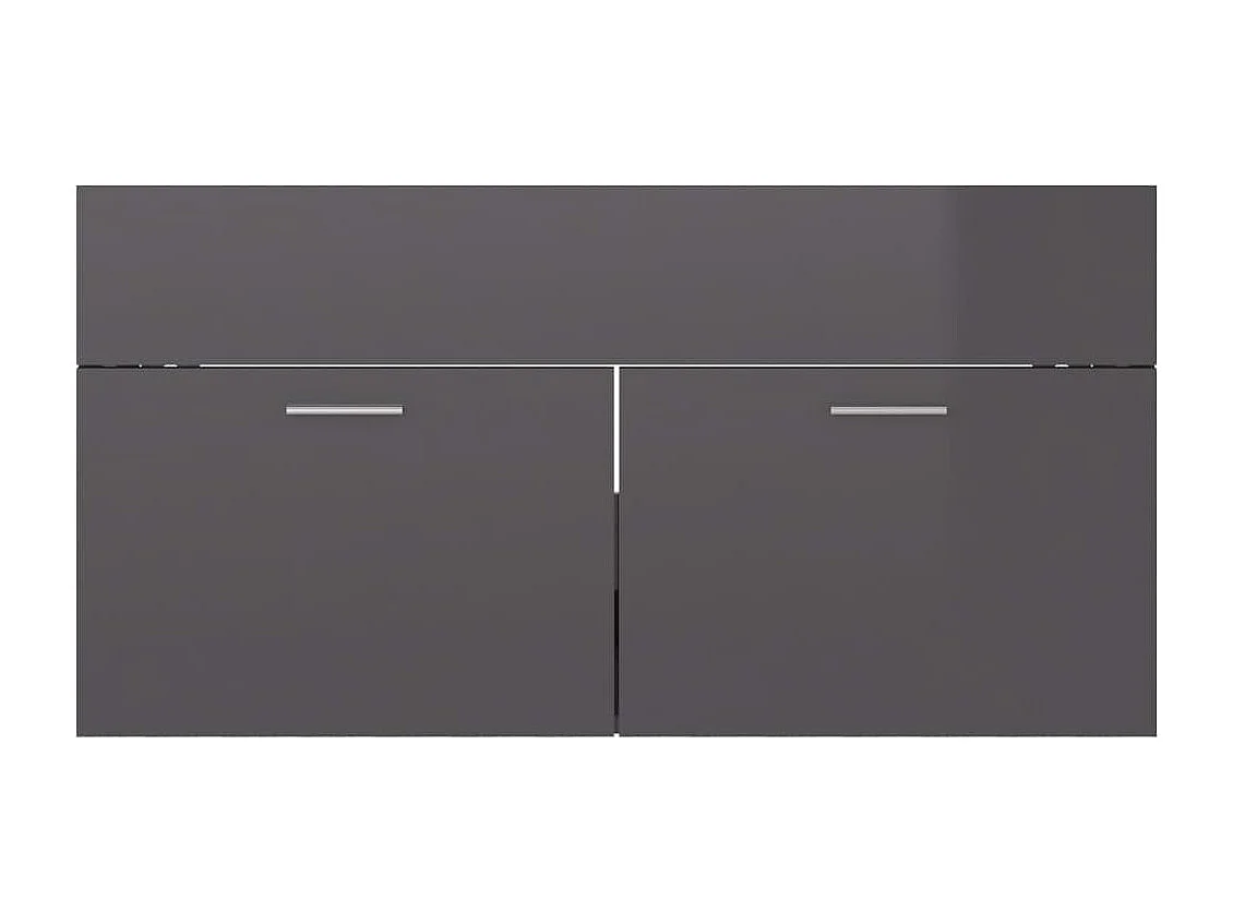 Armoire d'évier Gris brillant 90x38,5x46