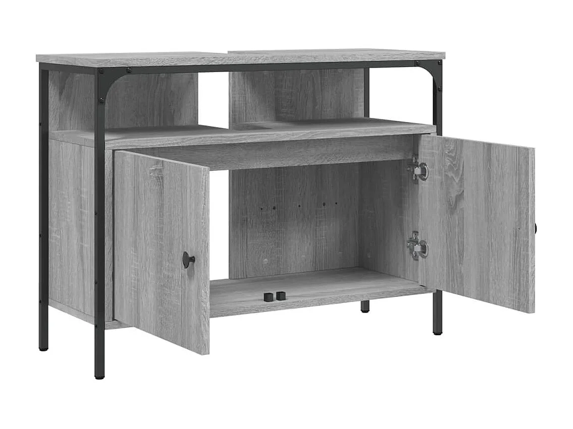 Armoire lavabo de salle de bain sonoma gris 60x30x60