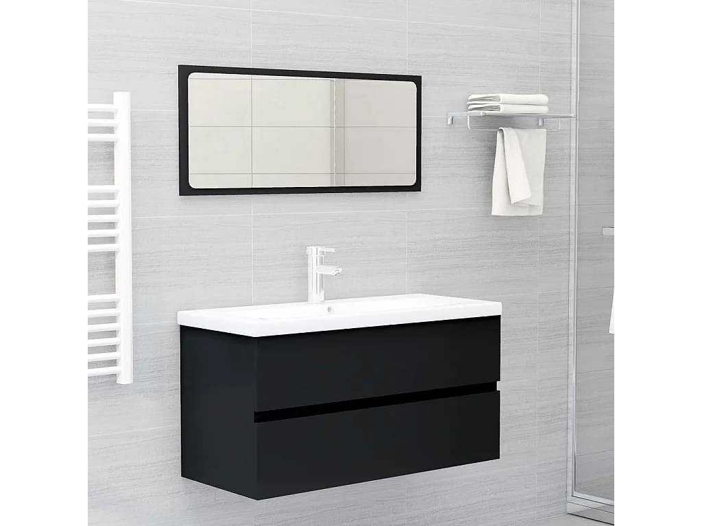 Meuble ou vasque de salle de bain Noir 90x38,5x45
