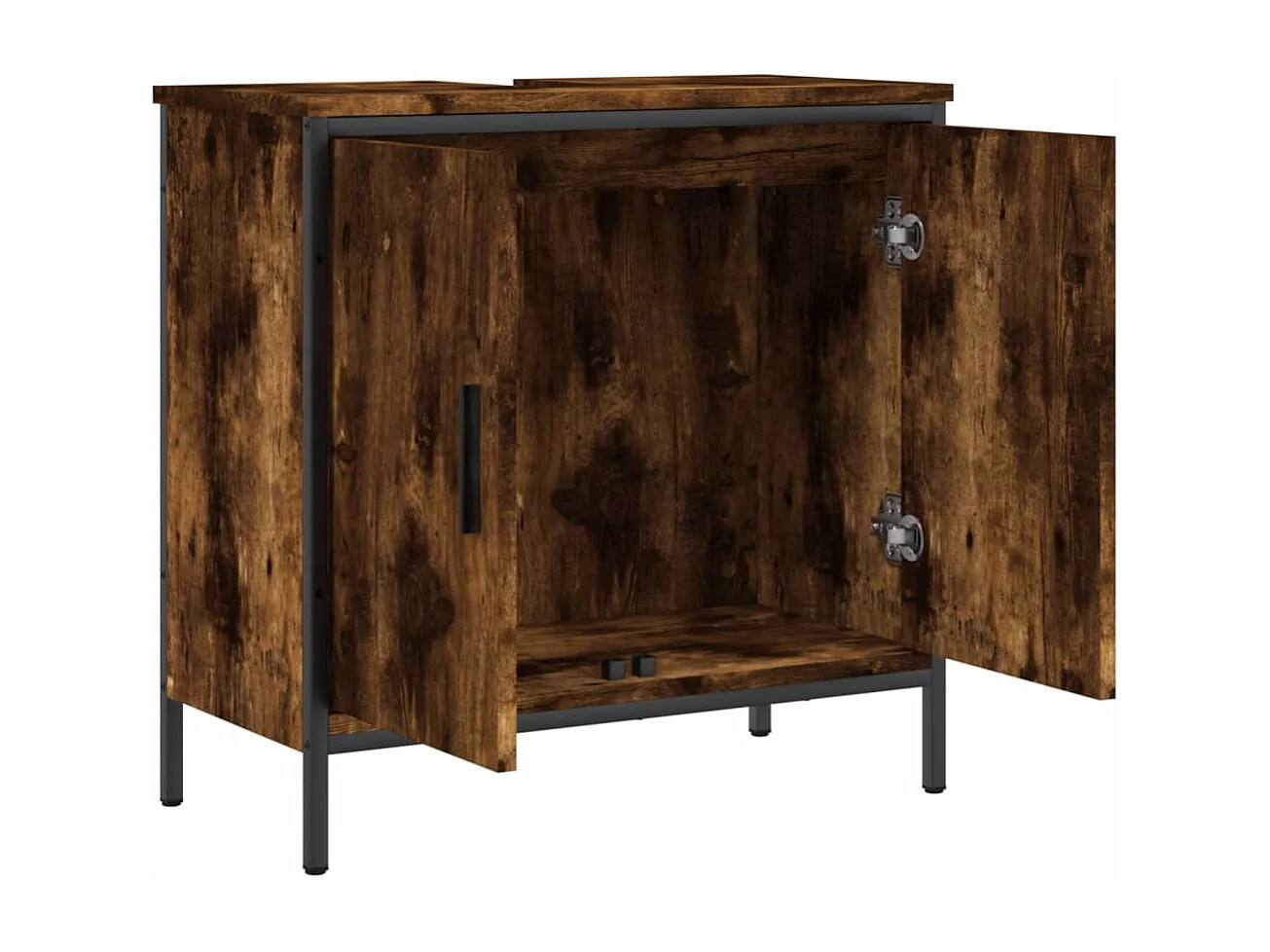 Armoire lavabo de salle de bain chêne fumé 60x30x60