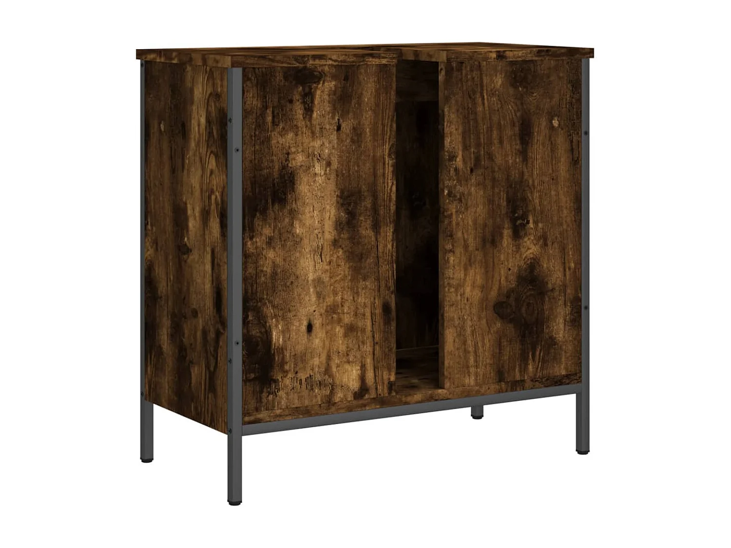 Armoire lavabo de salle de bain chêne fumé 60x30x60